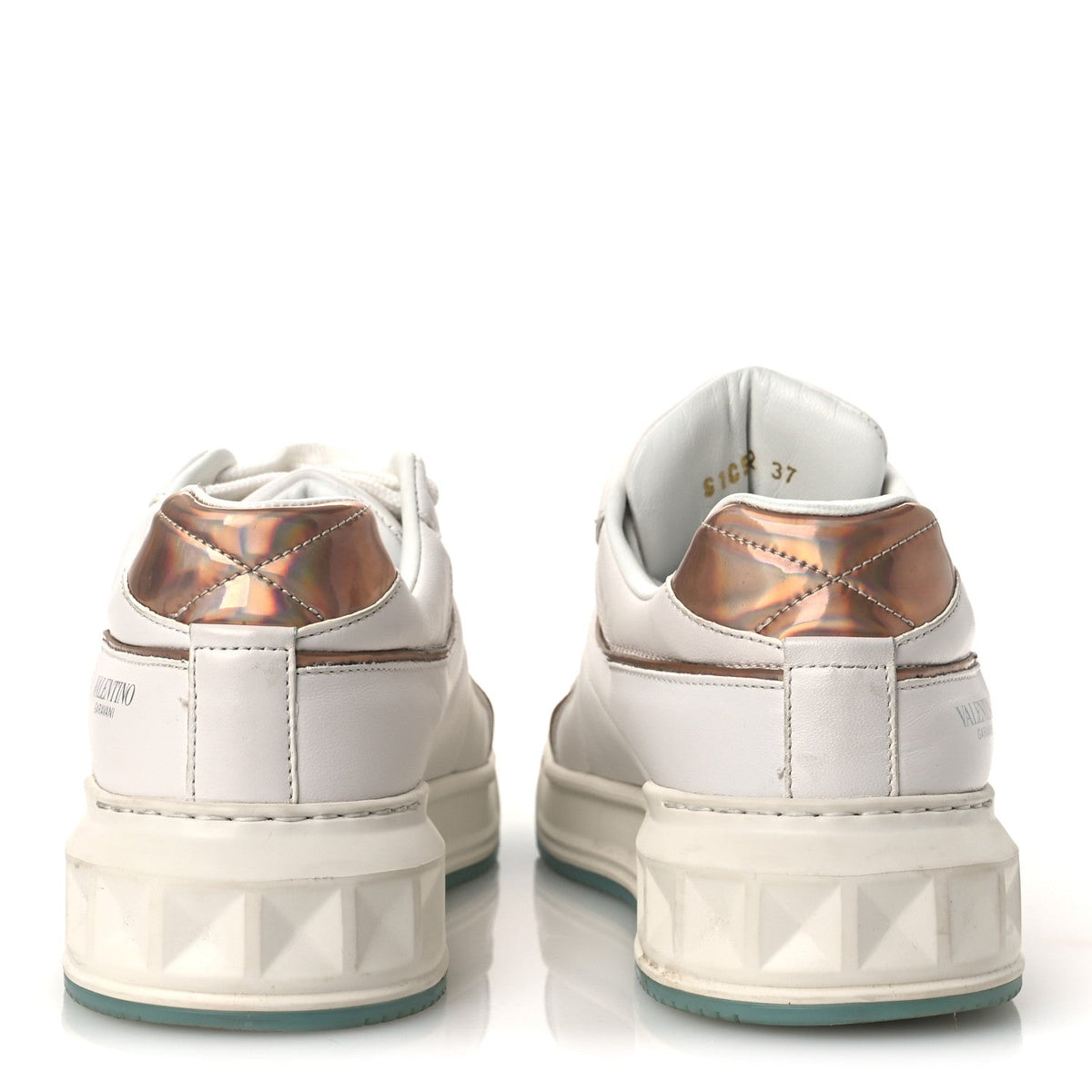 Valentino Garavani Nappa Women's One Stud Low Top Sneakers 37 White