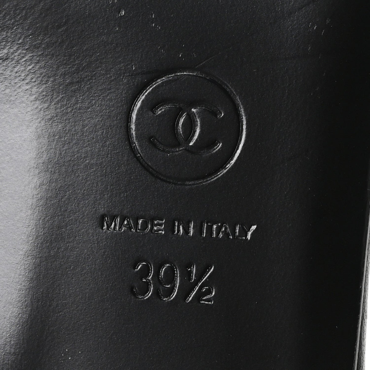 Chanel Lambskin Enamel Women's CC Mules 39.5 Black