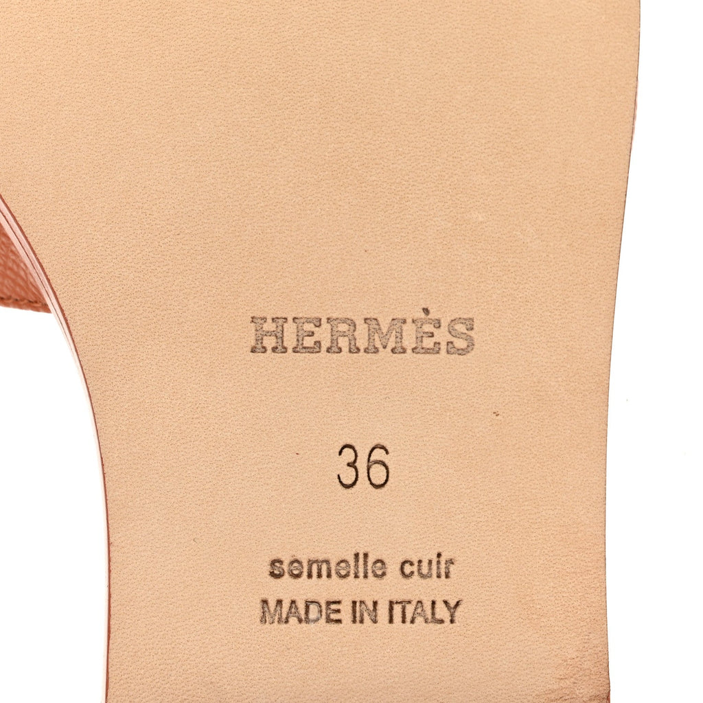 Hermes Epsom Women's Oran Sandals 36 Orange Canyon