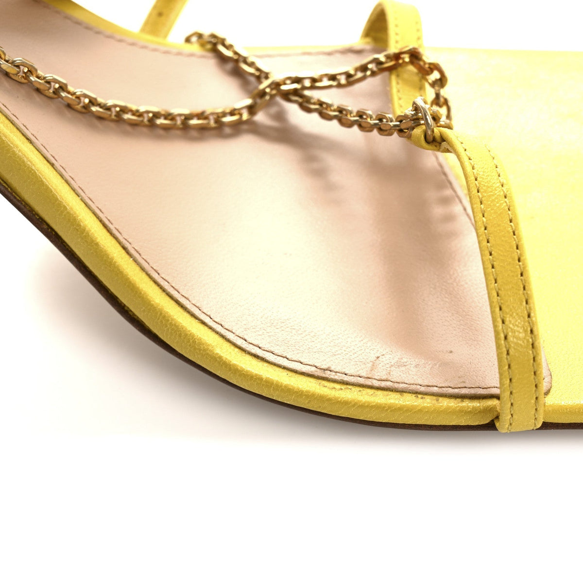 Bottega Veneta Lambskin Stretch Chain Strap 90mm Women's Sandals 41 Buttercup