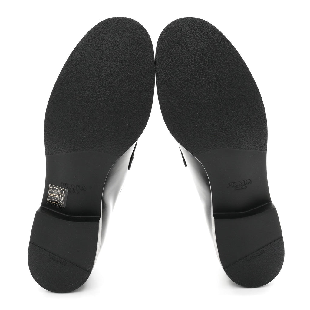 Prada Spazzolato Women's Loafers 38.5 Black