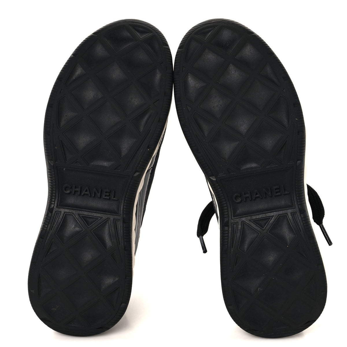 Chanel Velvet Calfskin Mixed Fibers Women's CC Sneakers 36 Black