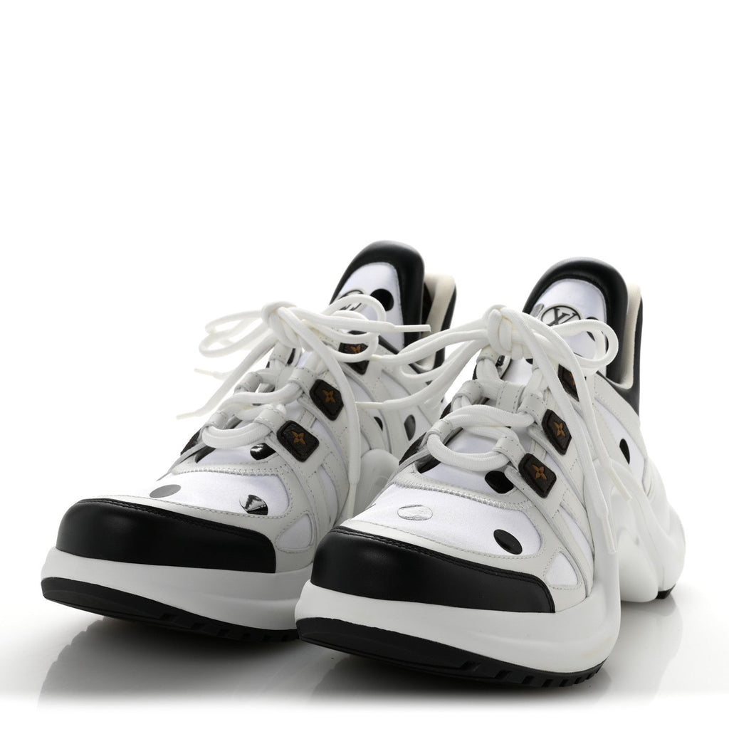 Louis Vuitton Calfskin Satin Women's LV Archlight Sneakers 39.5 White