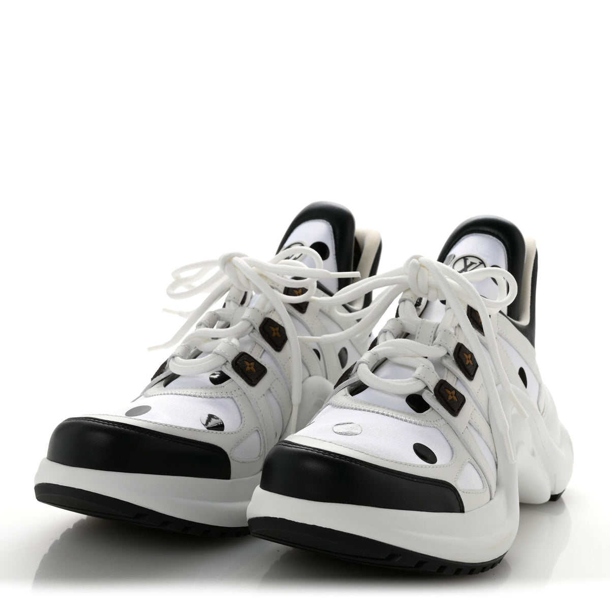 Louis Vuitton Calfskin Satin Women's LV Archlight Sneakers 39.5 White