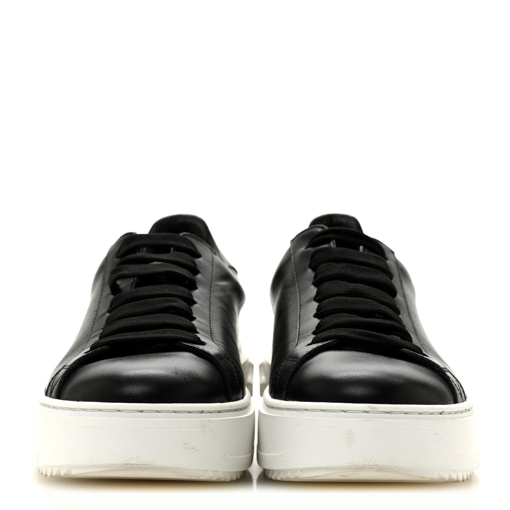Louis Vuitton Calfskin Women's Time Out Sneakers 38.5 Black