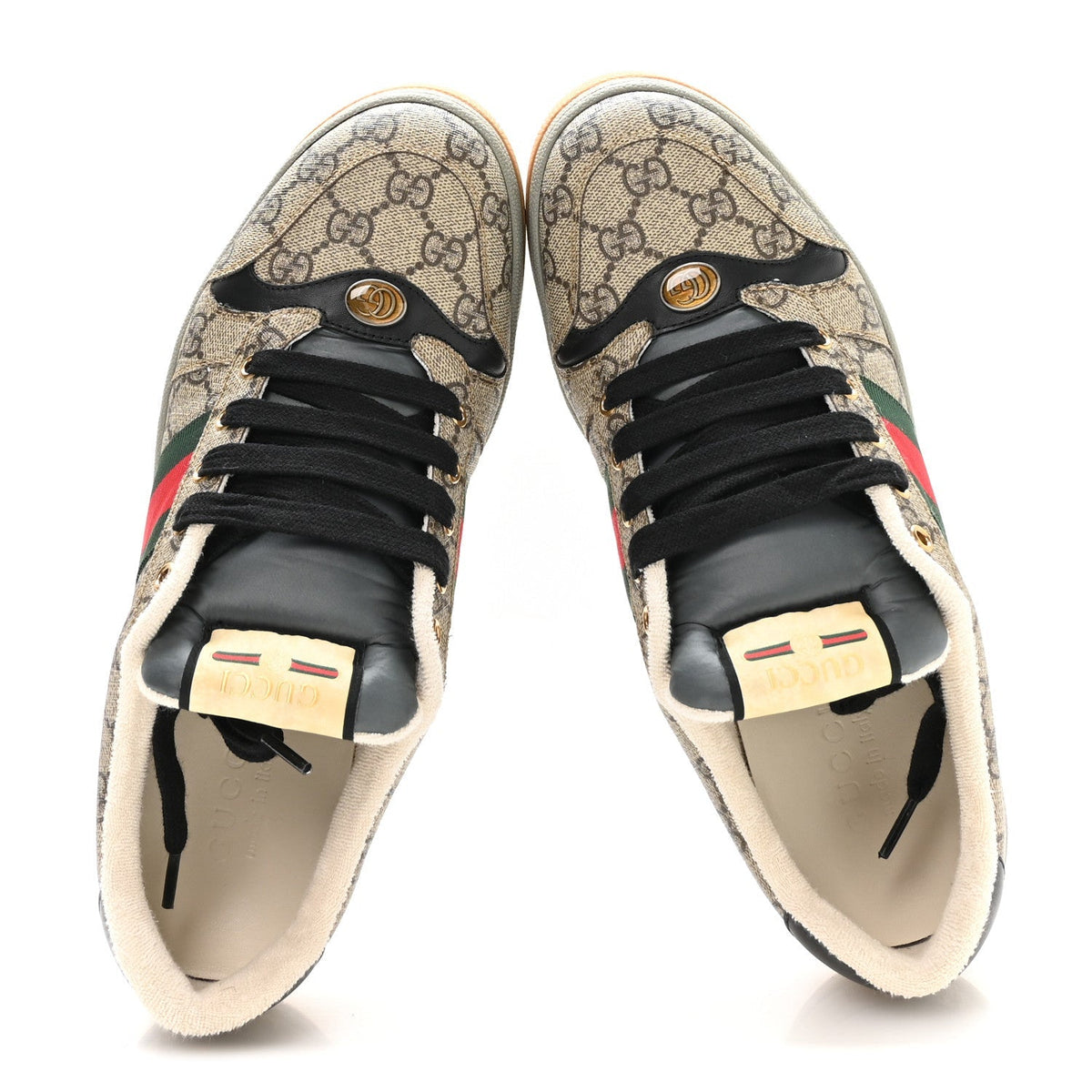 Gucci GG Supreme Calfskin Men's Screener Sneakers 9.5 Beige