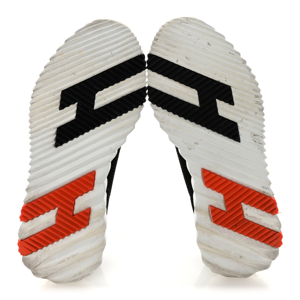 Hermes Air Mesh Suede Goatskin Women's Bouncing Sneakers 35 Black Orange