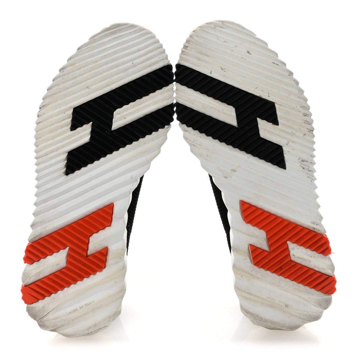 Hermes Air Mesh Suede Goatskin Women's Bouncing Sneakers 35 Black Orange