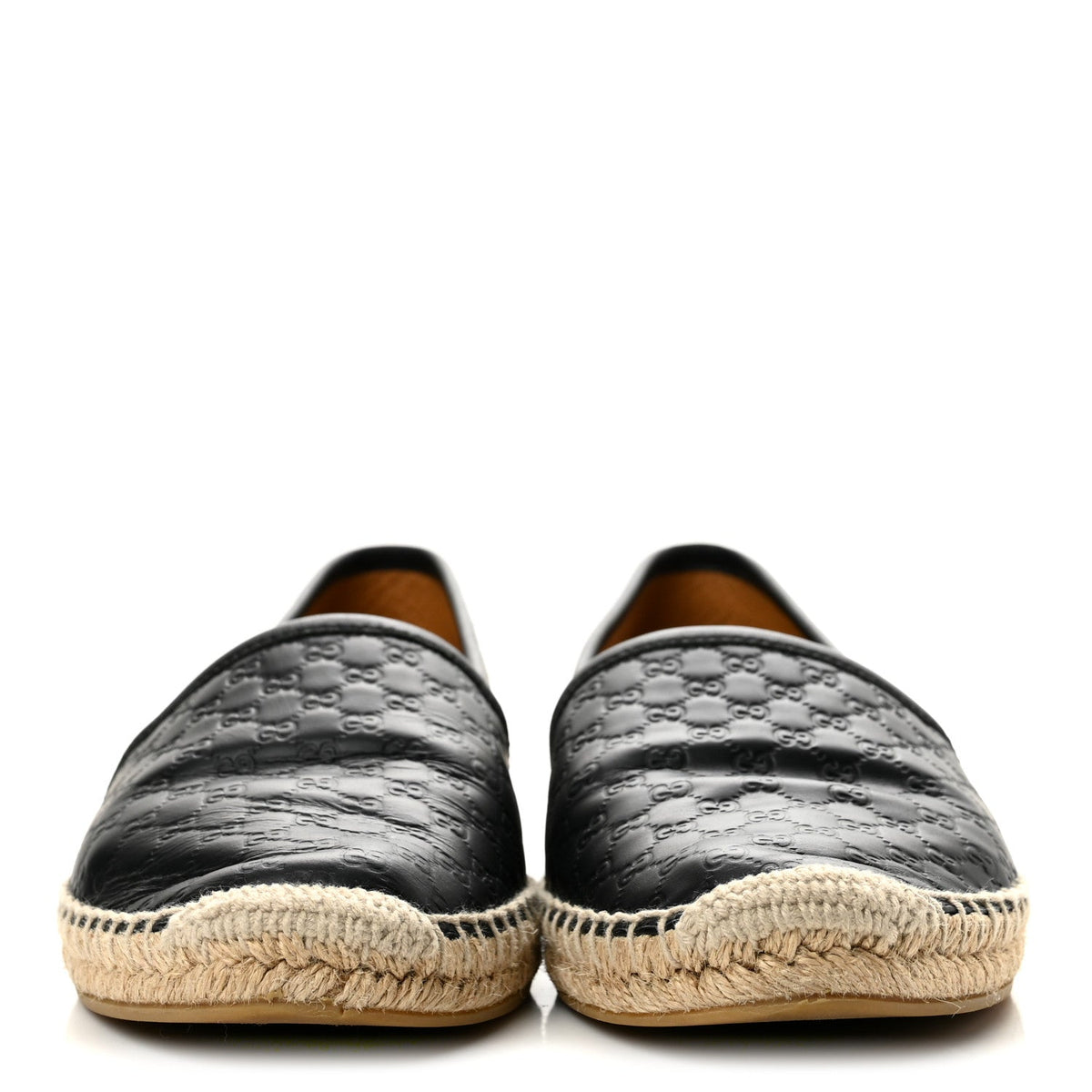 Gucci Microguccissima Calfskin Women's Signature Espadrilles 38 Black