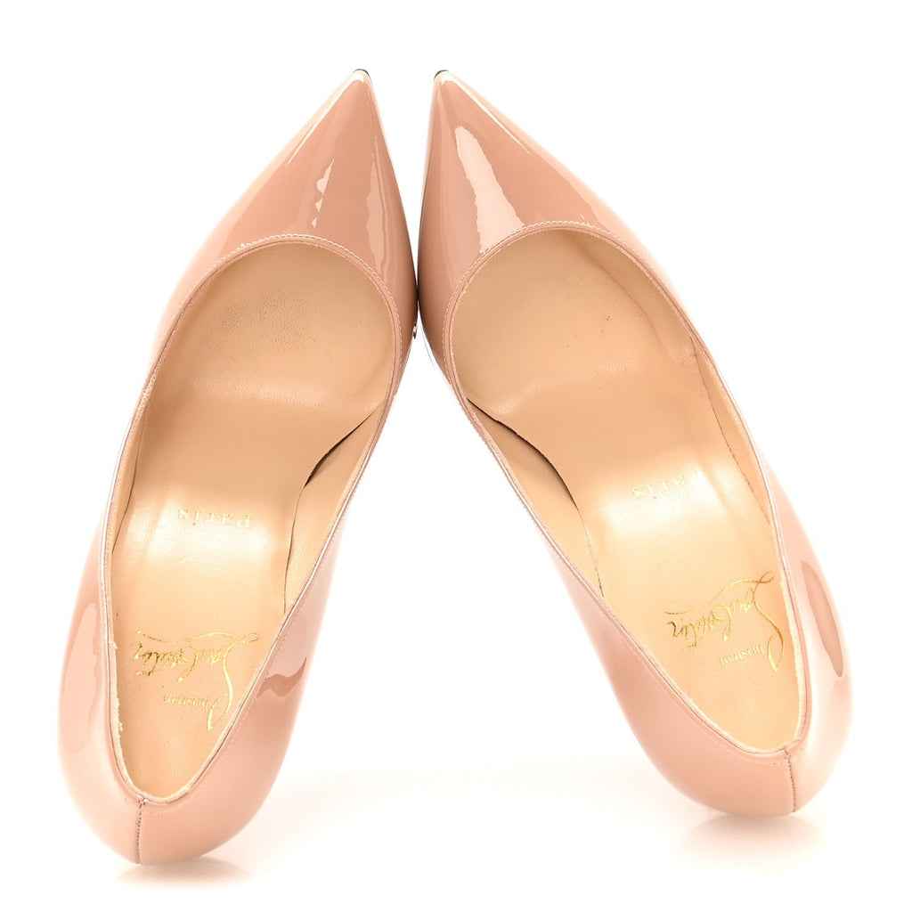 Christian Louboutin Patent Women's Pigalle 100 Pumps 35 Nude