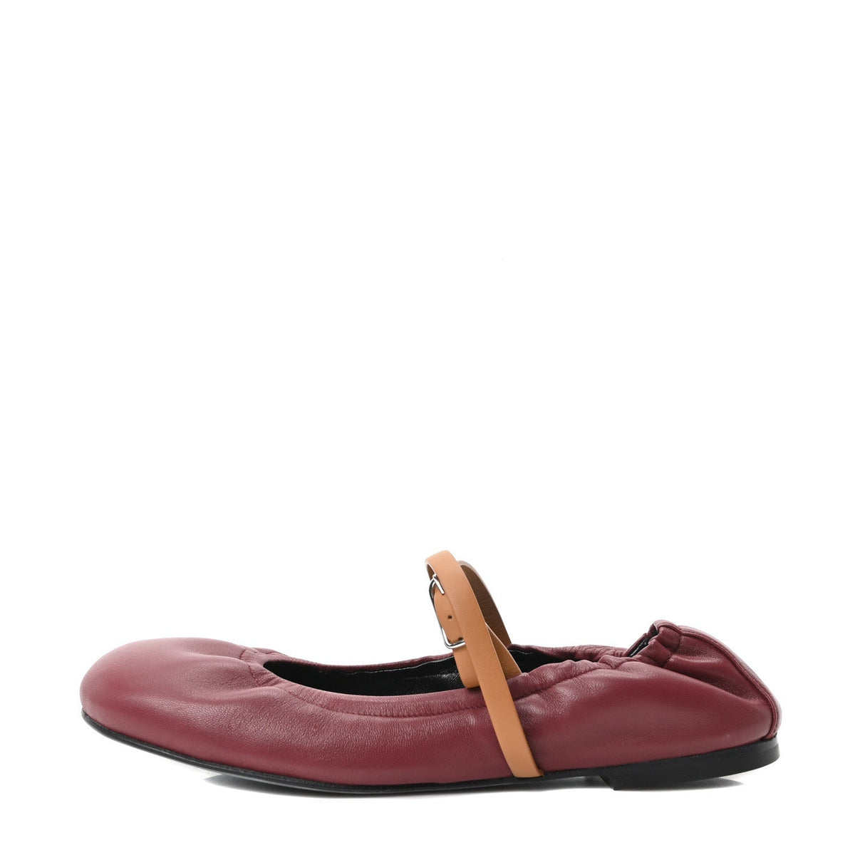 Hermes Nappa Women's Jolly Ballet Flats 38.5 Rouge H Naturel