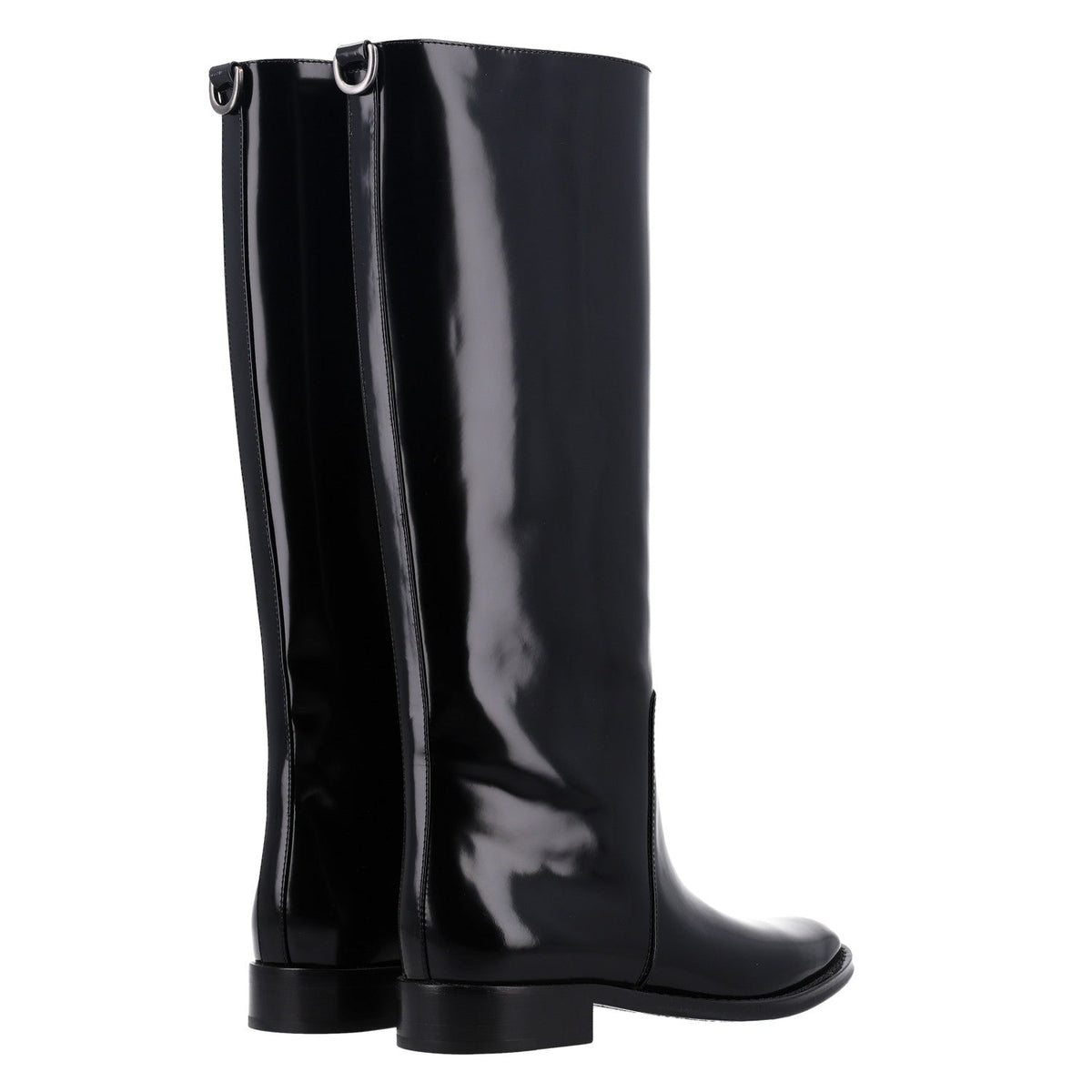 Saint Laurent Vitello Ruinart Women's Hunt 25 Boots 37.5 Black