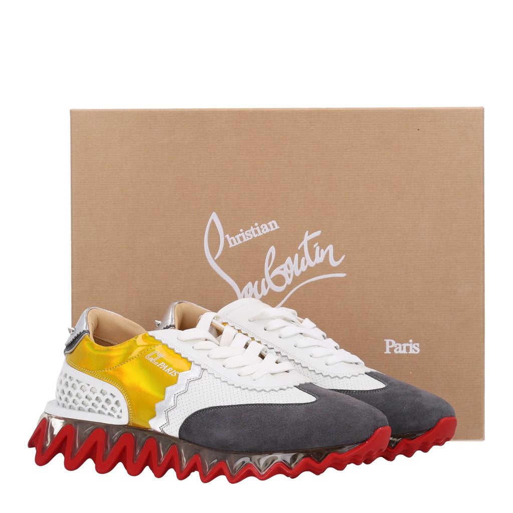 Christian Louboutin Suede Calfskin Men's Loubishark Sneakers 43 Versio