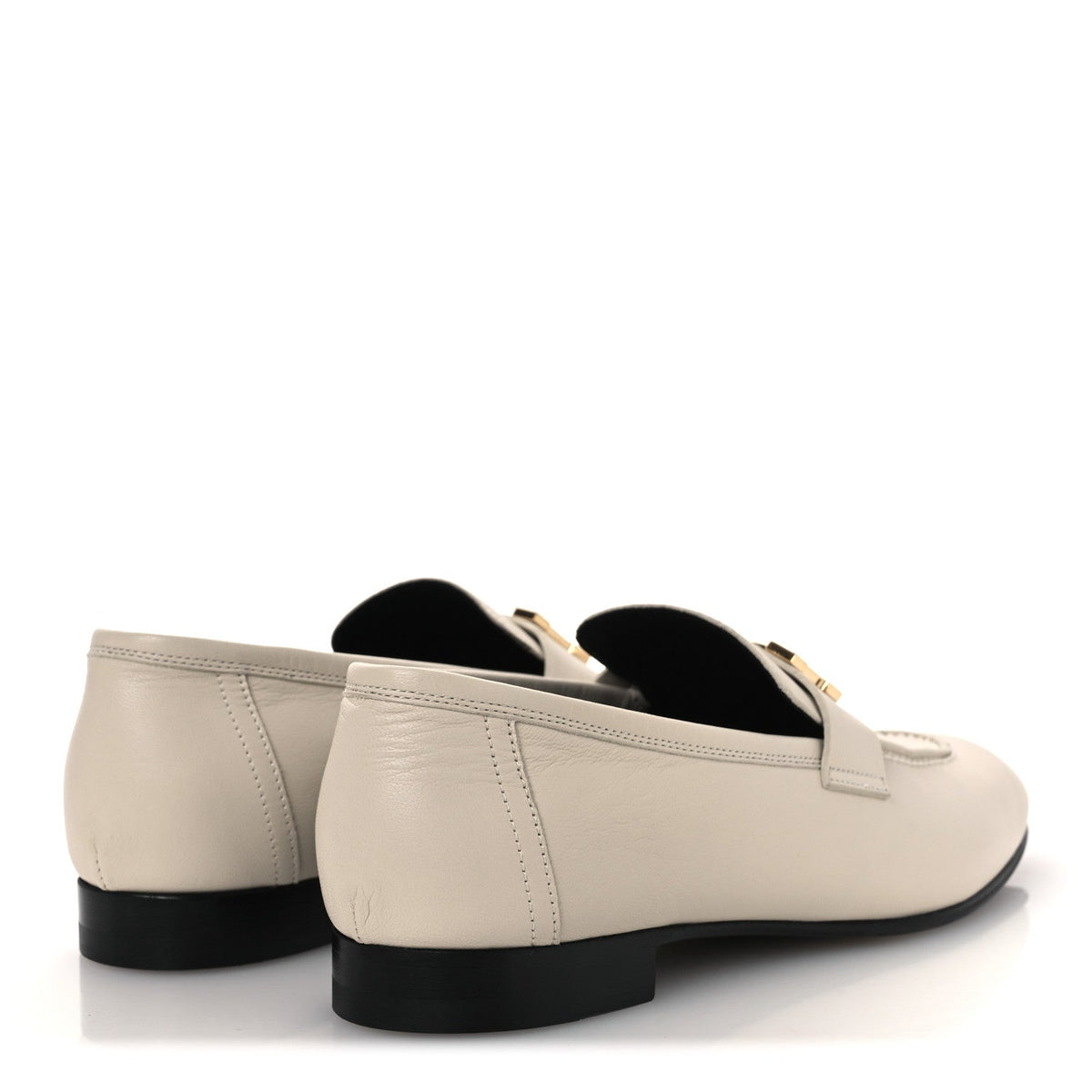 Hermes Goatskin Women's Paris Loafers 37 Beige Glaise