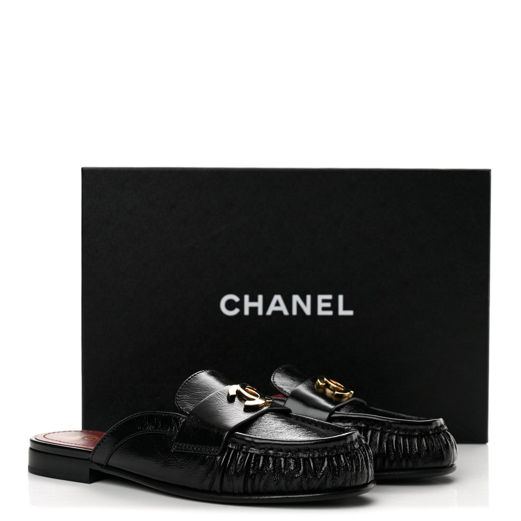 Chanel Shiny Crumpled Lambskin CC Women's Shoes