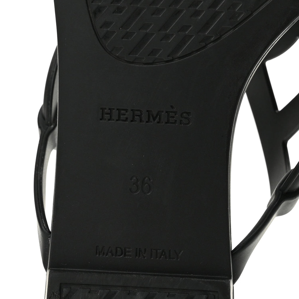 Hermès Rubber Women's Egerie Sandals 36 Black