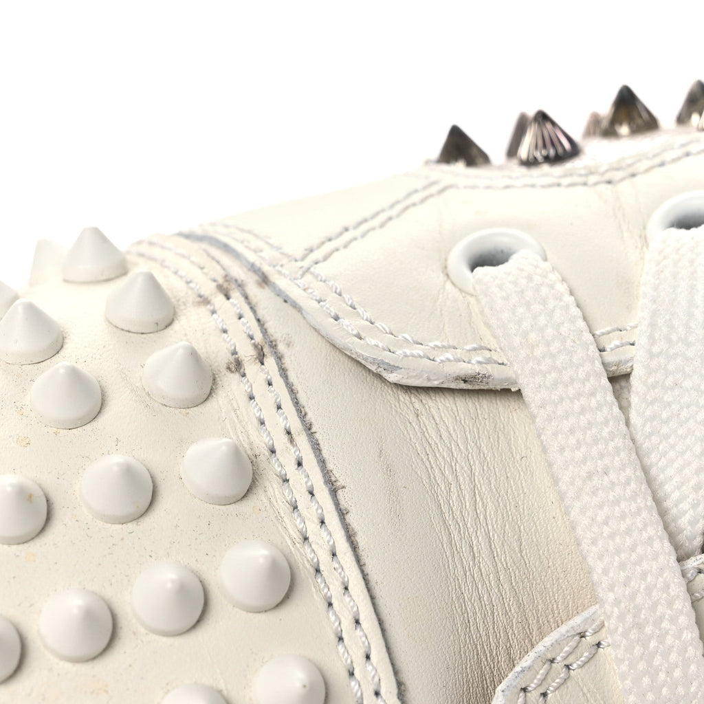 Christian Louboutin Nappa Laminato Men's Yang Louis Flat Sneakers 45 Latte Silver