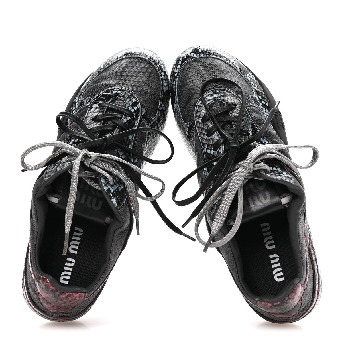 Miu Miu Nylon Ayers Women's Gymnasium Sneakers 38 Blue Multicolor