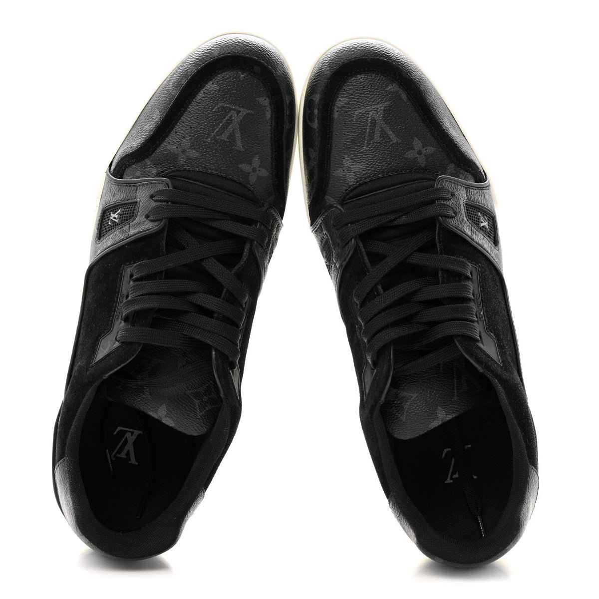 Louis Vuitton Monogram Eclipse Men's LV Trainer Sneakers 10 Black