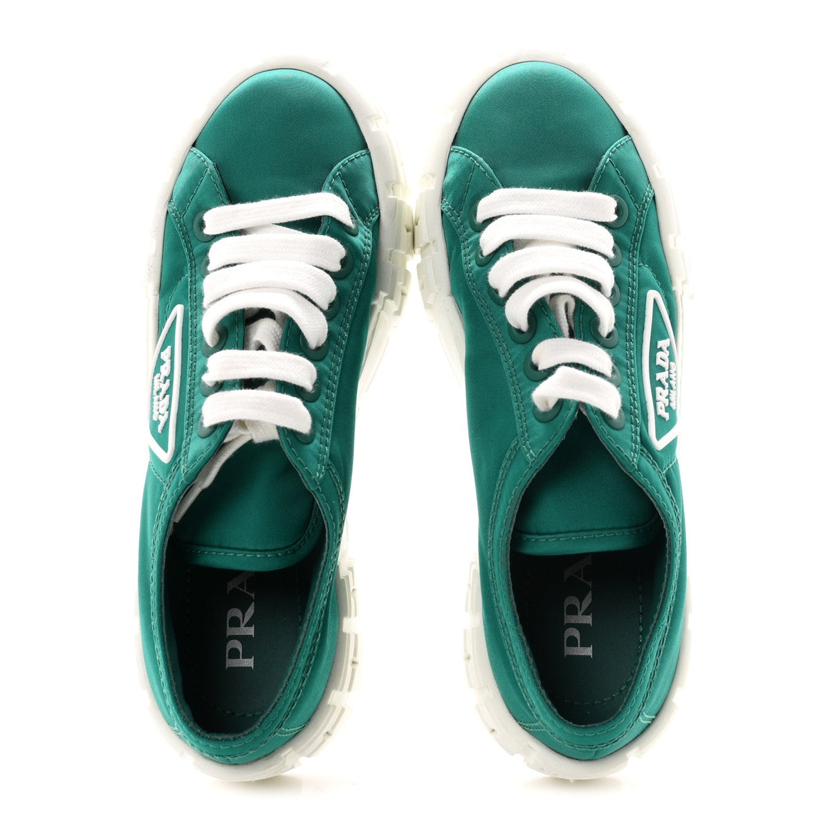 Prada Re-Nylon Gabardine Triangle Logo Double Wheel 50mm Women's Sneakers Assenzio