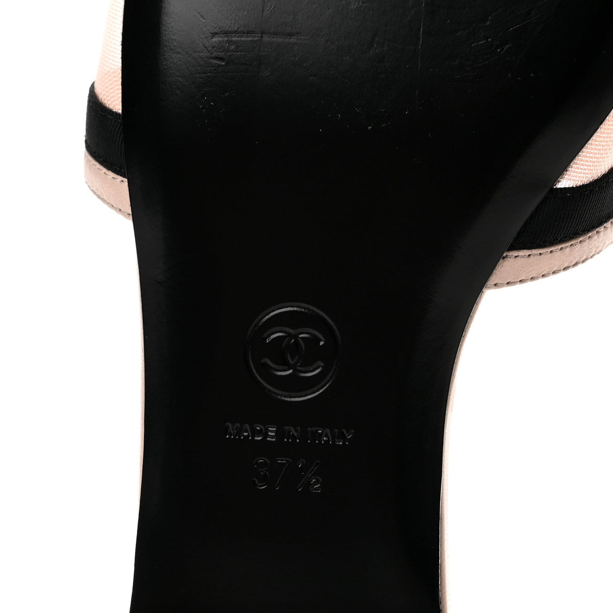 Chanel Mesh Lambskin CC Bow Women's Mules
