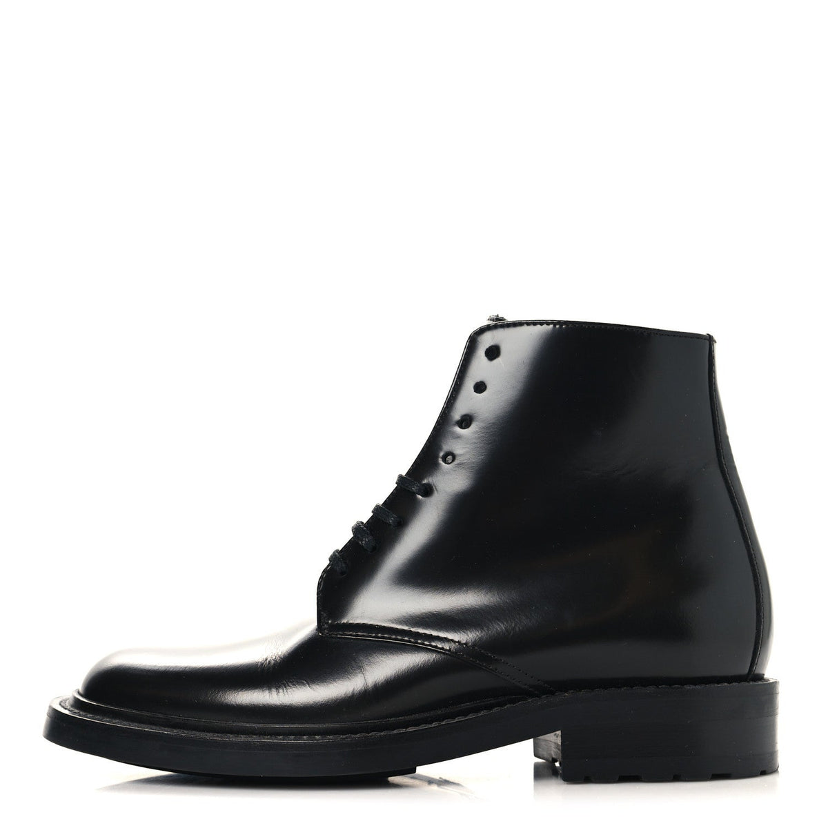 Saint Laurent Calfskin Women's Army Combat Boots 36 Black