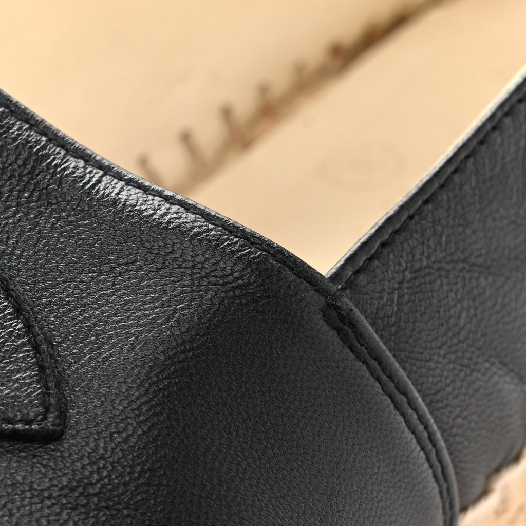 Chanel Lambskin Women's CC Espadrilles 38 Dark Navy