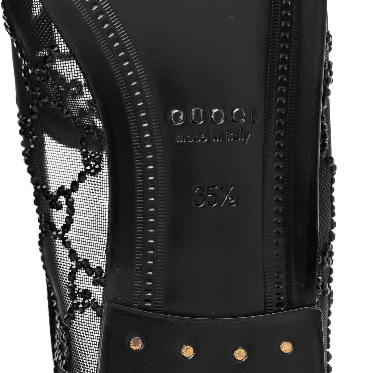Gucci Tela Retino Kid Scamosciato Women's Jordaan Loafers 35.5 Black