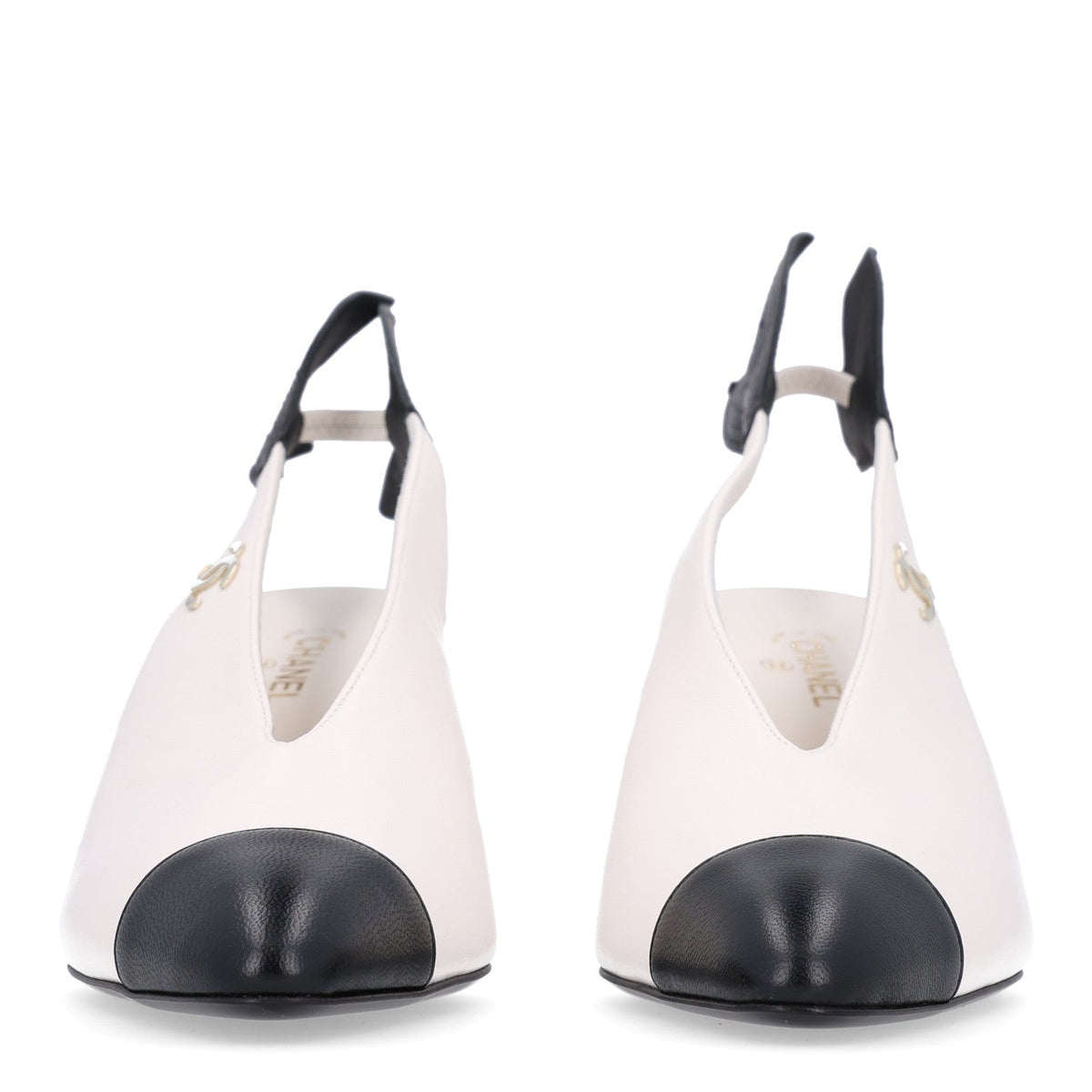 Chanel Lambskin Cap Toe Women's Slingback Pumps