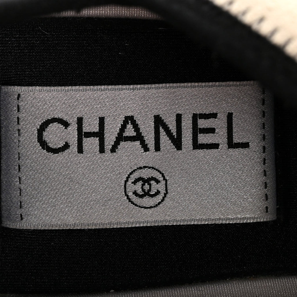 Chanel Fabric Suede Calfskin Women's CC Sneakers 37.5 White Ivory