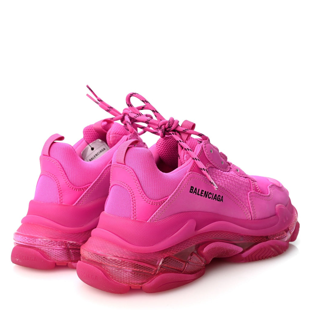 Balenciaga Fabric Mesh Women's Triple S Sneakers 41 Pink