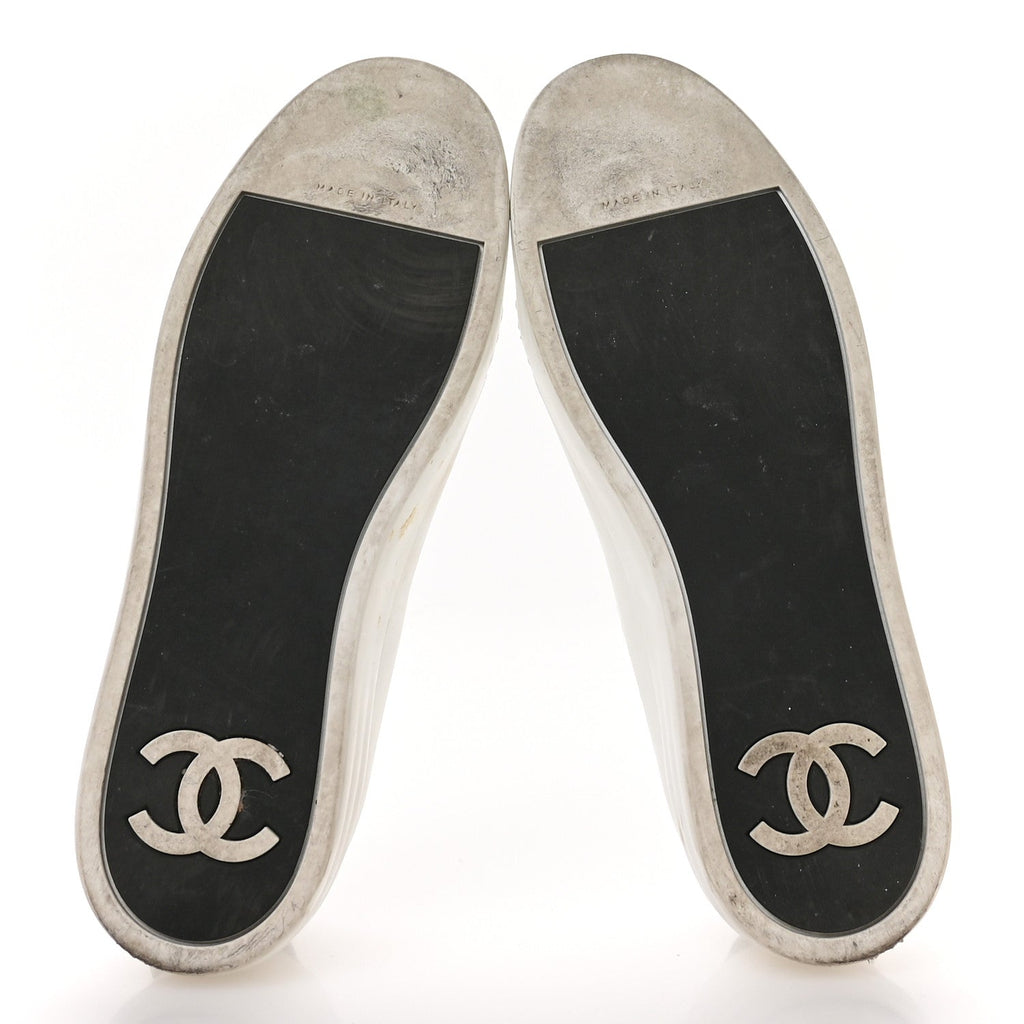 Chanel Calfskin CC Women's Sneakers 36 Black White