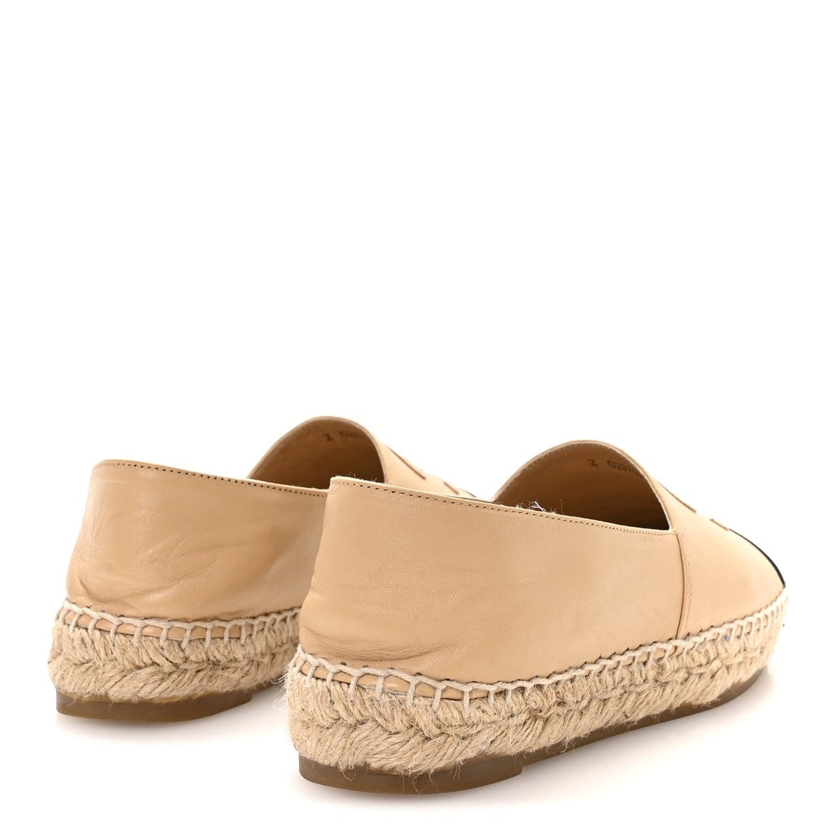 Chanel Lambskin Women's CC Espadrilles 36 Beige Black