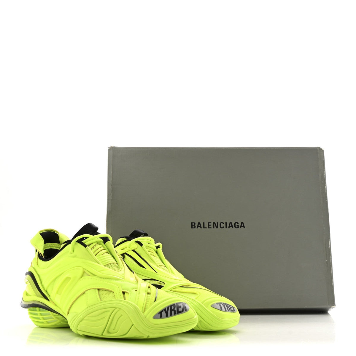 Balenciaga Mesh Rubber Women's Tyrex Sneakers 41 Fluo Yellow
