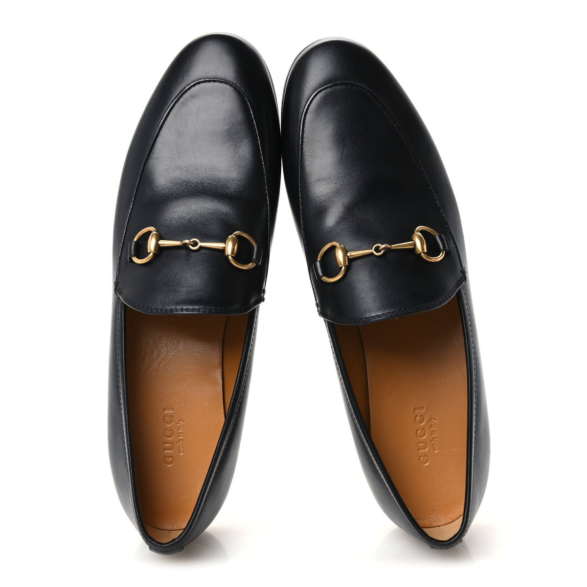 Gucci Calfskin Women's Jordaan Loafers 38.5 Black