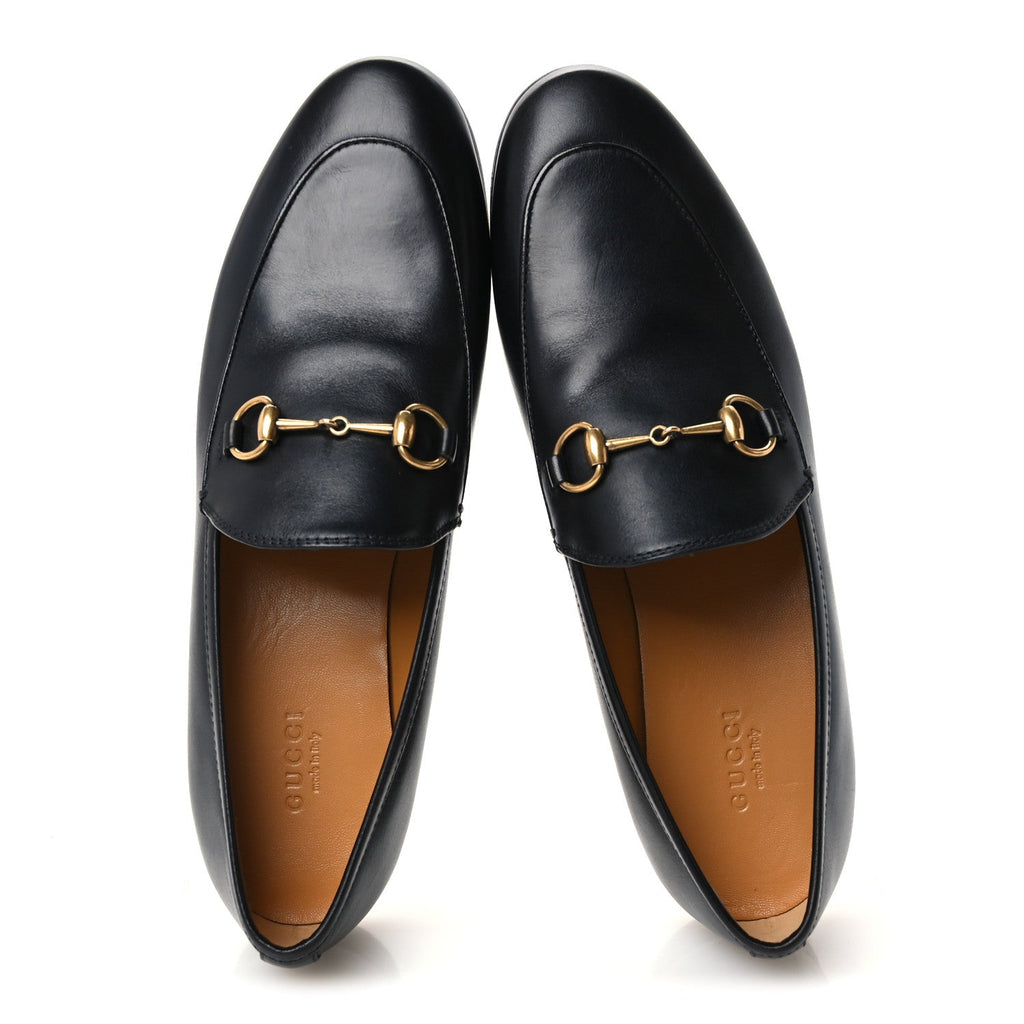 Gucci Calfskin Women's Jordaan Loafers 38.5 Black