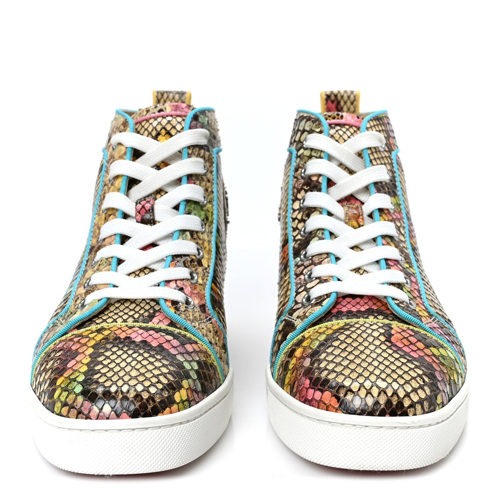 Christian Louboutin Snakeskin Men's Louis Flat Sneakers 40 Multicolor