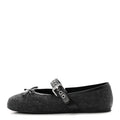 Miu Miu Virgin Wool Nappa Women's Buckle Ballerina Flats 39 Antracite