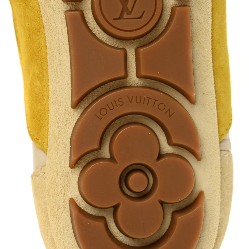 Louis Vuitton Suede Calfskin Women's LV Sneakerina 37 Light Beige Yellow