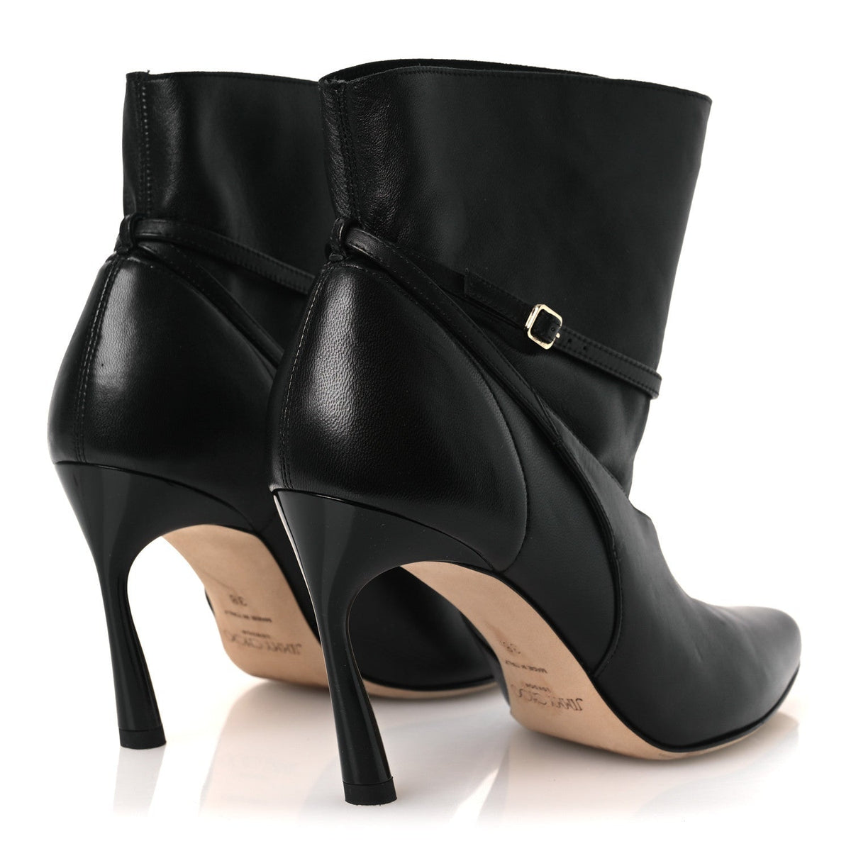 Jimmy Choo Nappa Calfskin Women's Cacia 85 Ankle Boots 38 Black