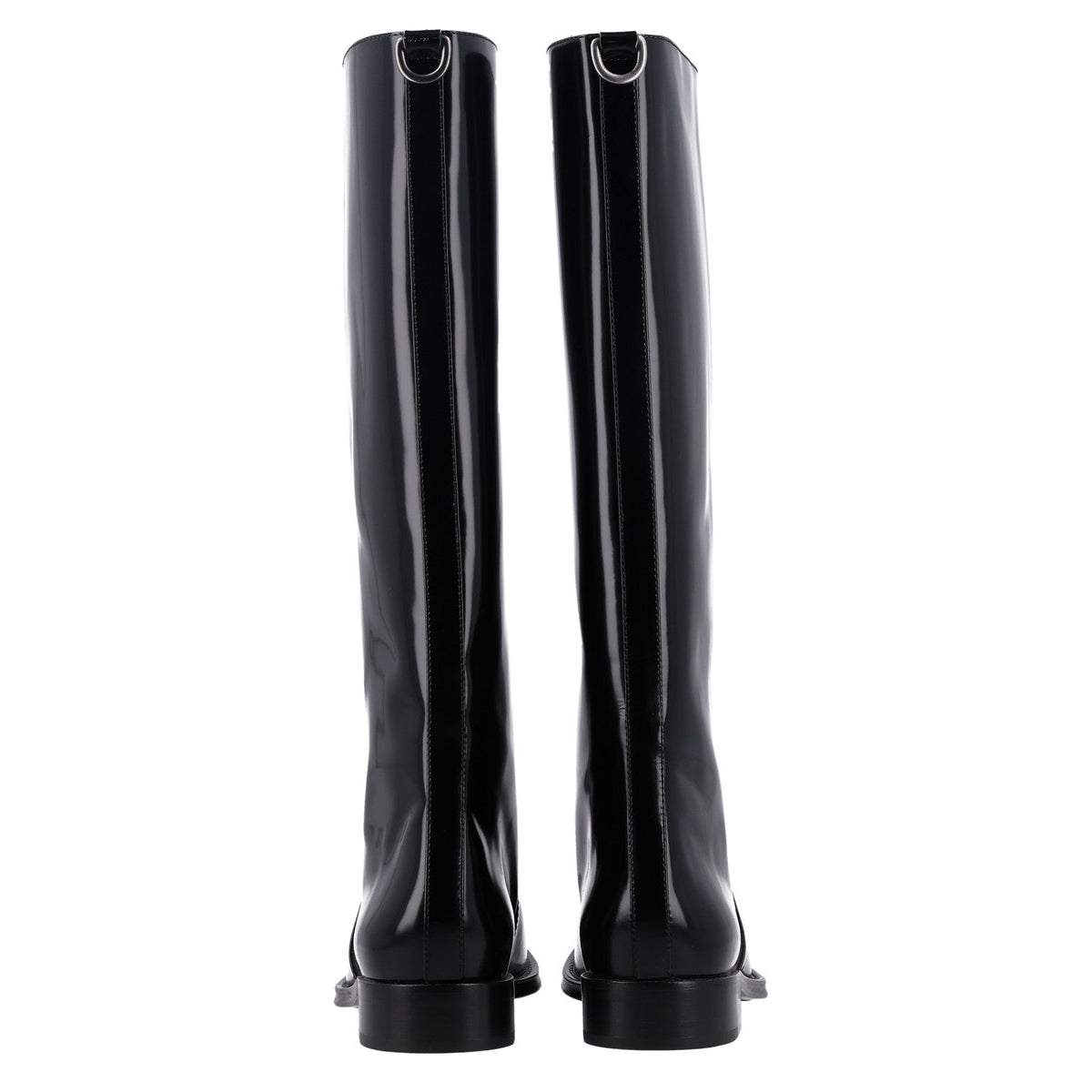 Saint Laurent Vitello Calfskin Women's Ruinart Hunt 25 Boots 37.5 Black