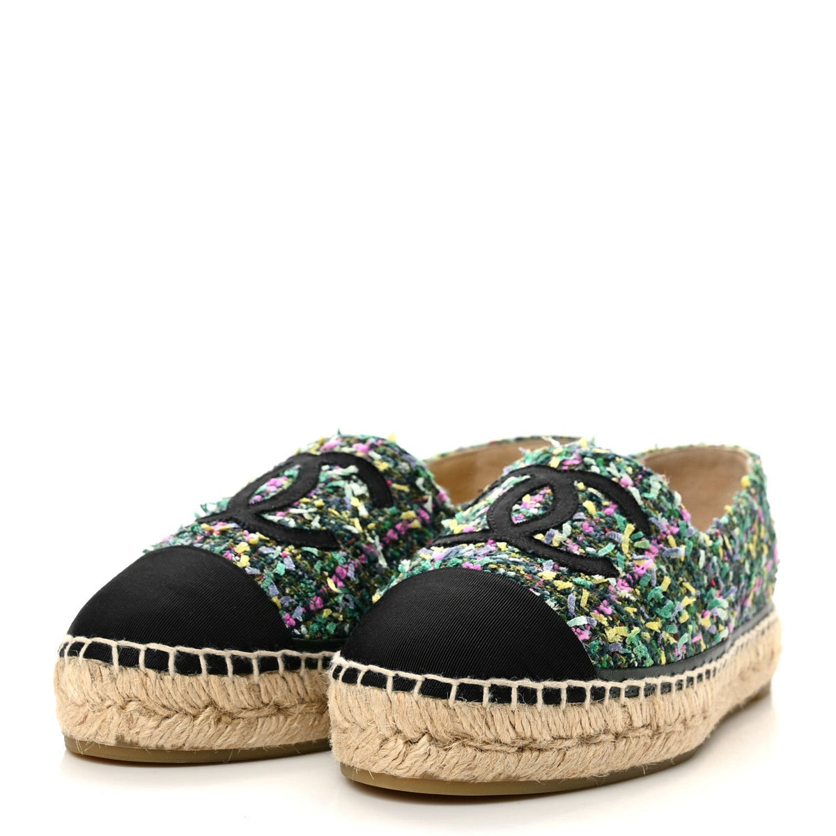 Chanel Tweed Grosgrain CC Women's Shoes