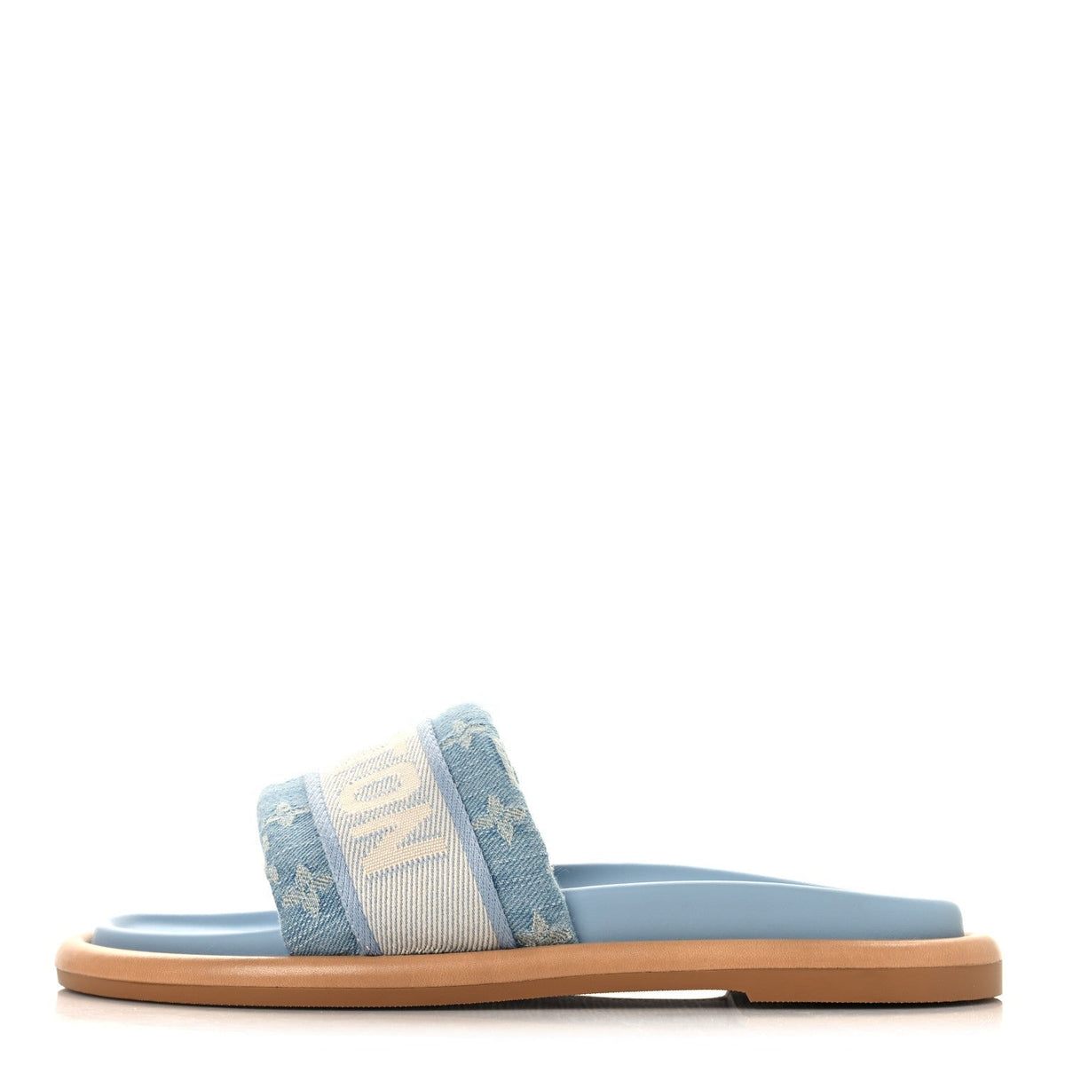 Louis Vuitton Monogram Denim Women's LV Bliss Comfort Mules 39 Turquoise