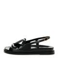 Chanel Crumpled Shiny Lambskin Women's CC Cut Out Dad Sandals 39 Black