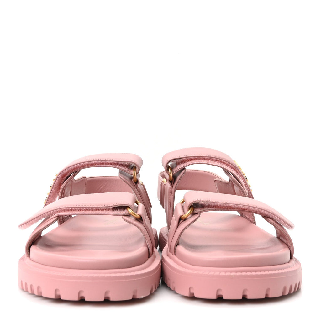 Christian Dior Lambskin Women's Dioract Sandals 39.5 Pink