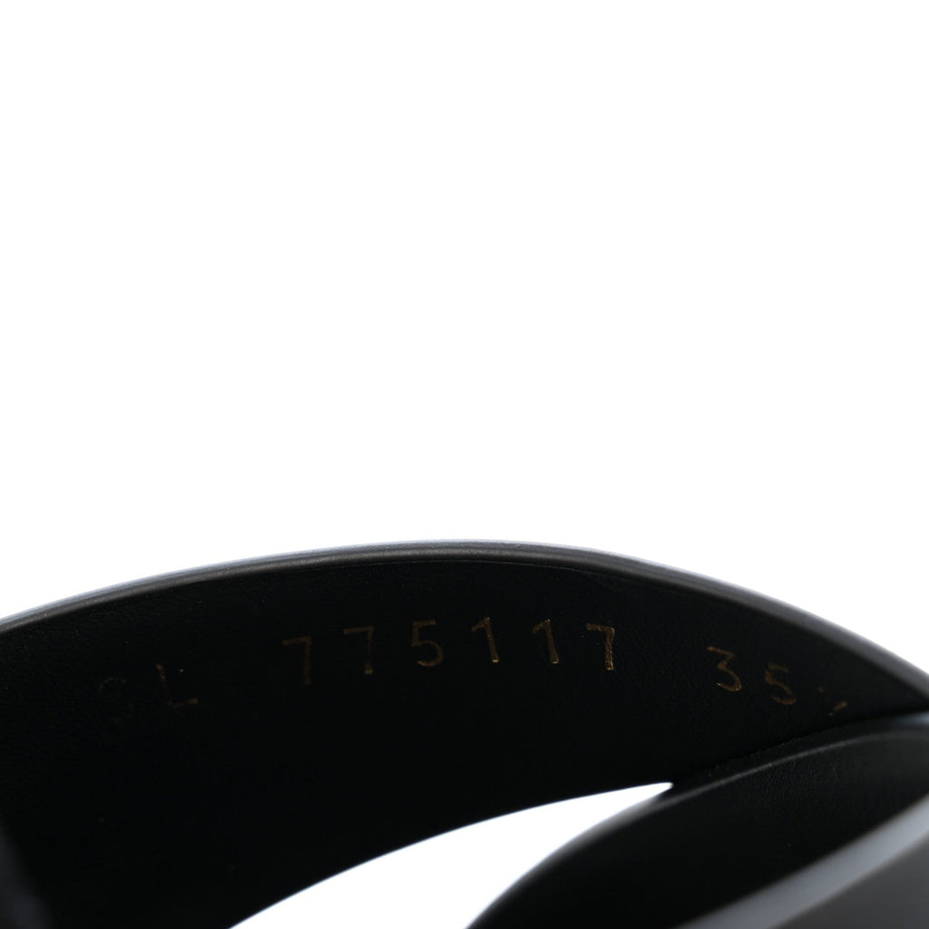 Saint Laurent Calfskin Women's Bianca Platform Sandals 35.5 Black