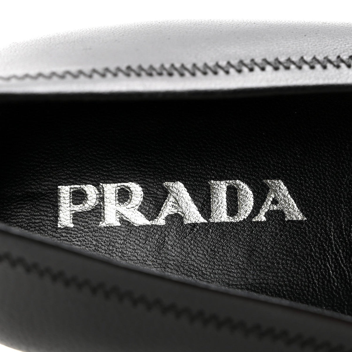 Prada Nappa Metallic Women's Square Toe Ballerina Flats 35.5 Black