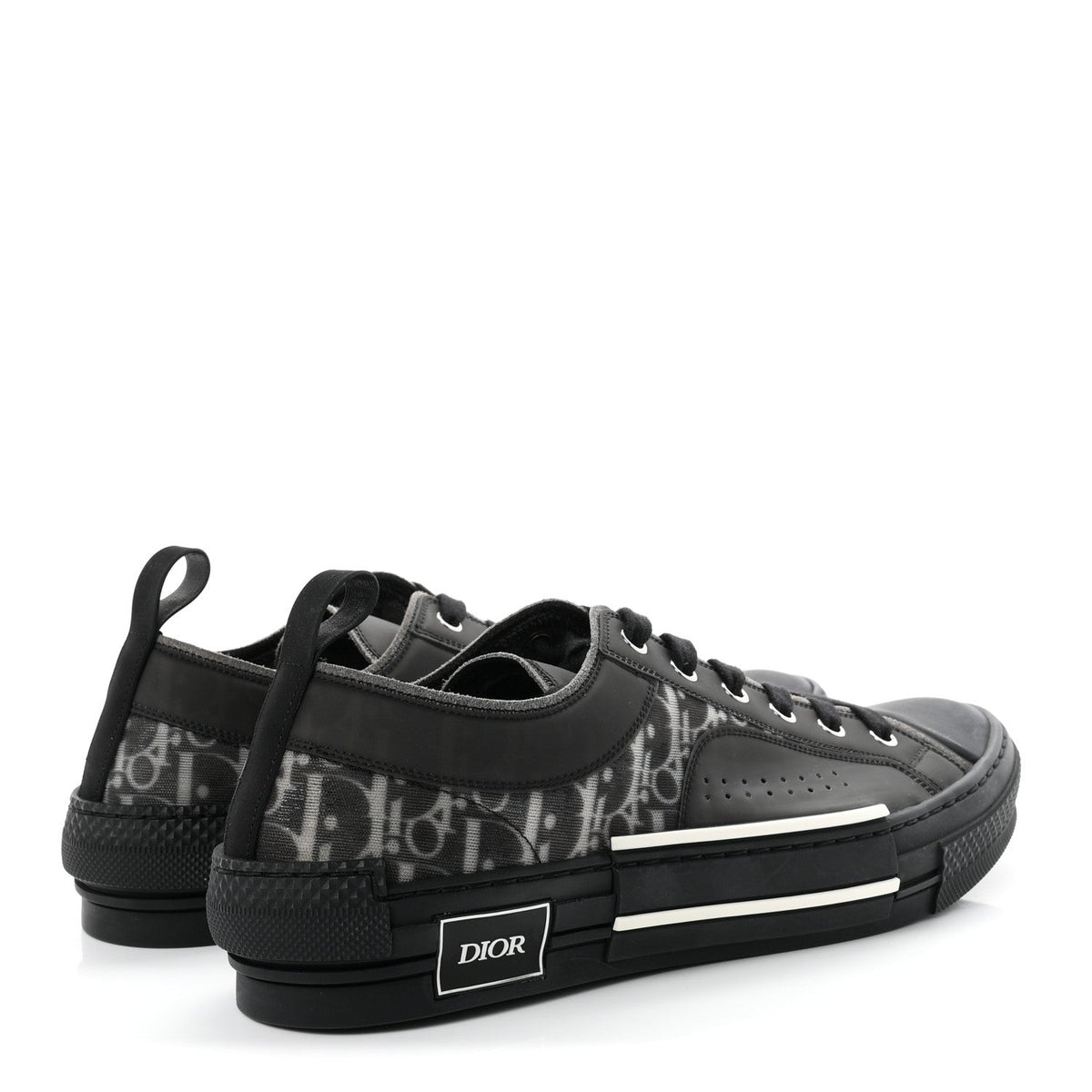 Christian Dior Technical Canvas Oblique Men's B23 Low Top Sneakers 45 Black