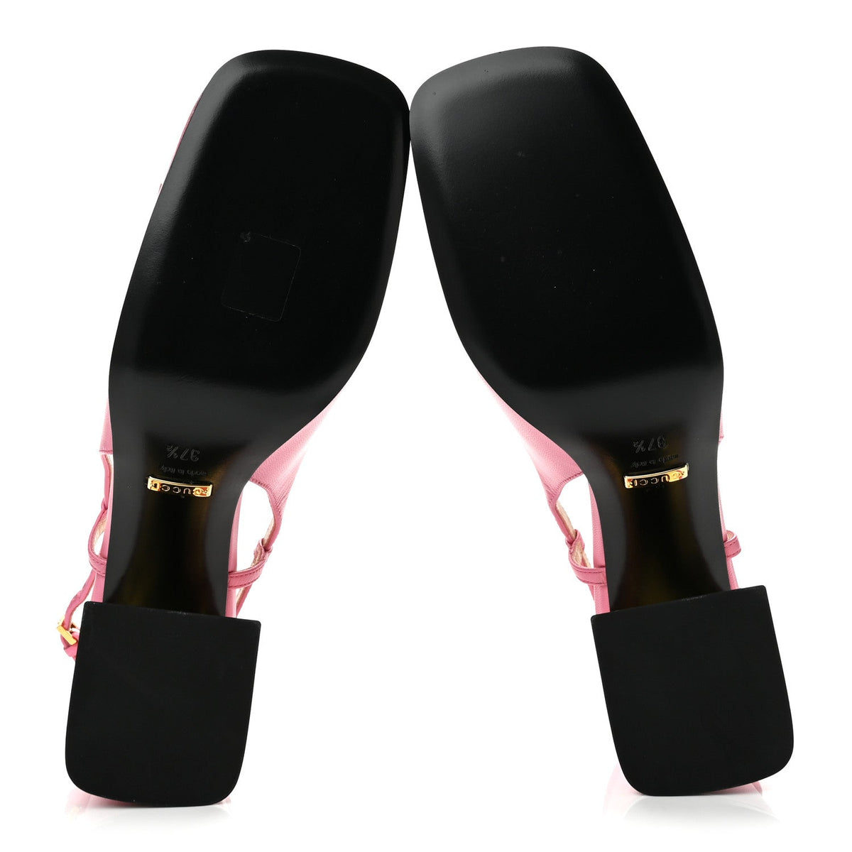 Gucci Malaga Kid Women's Horsebit Slingback Pumps 37.5 Pink
