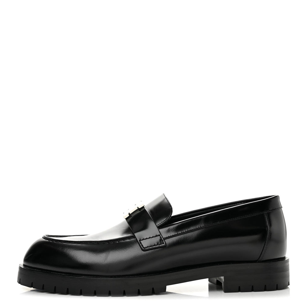 Hermès Glazed Calfskin Faubourg Women's Loafers Black